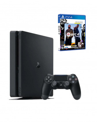 Игровая приставка Sony PlayStation 4 Slim 1000 ГБ HDD+Игра UFC 4 для PlayStation 4, диск