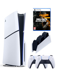 Приставка Sony Playstation 5 slim 1 Tb+2-ой геймпад(белый)+зарядное+Black Ops 6