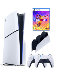 Приставка Sony Playstation 5 slim 1 Tb+2-ой геймпад(белый)+зарядное+NBA 24