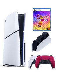 Приставка Sony Playstation 5 slim 1 Tb+2-ой геймпад(красный)+зарядное+NBA 24