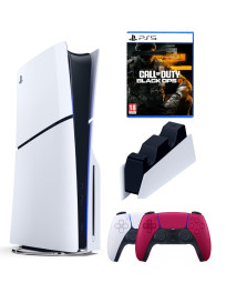 Приставка Sony Playstation 5 slim 1 Tb+2-ой геймпад(красный)+зарядное+Black Ops 6