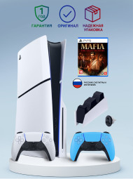 Приставка Sony Playstation 5 slim 1 Tb+2-ой геймпад(голубой)+зарядное+Mafia Приставка Sony Playstation 5 slim 1 Tb+2-ой геймпад(голубой)+зарядное+Mafia