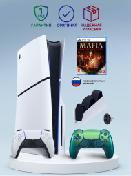 Приставка Sony Playstation 5 slim 1 Tb+2-ой геймпад(Chroma Teal)+зарядное+Mafia Приставка Sony Playstation 5 slim 1 Tb+2-ой геймпад(Chroma Teal)+зарядное+Mafia