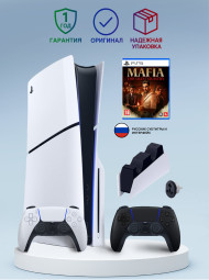 Приставка Sony Playstation 5 slim 1 Tb+2-ой геймпад(черный)+зарядное+Mafia Приставка Sony Playstation 5 slim 1 Tb+2-ой геймпад(черный)+зарядное+Mafia