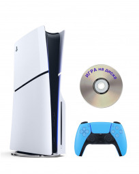 Приставка Sony Playstation 5 slim 1 Tb геймпад(голубой)+Игра на диске