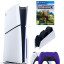 Приставка Sony Playstation 5 slim 1 Tb+2-ой геймпад(пурпурный)+зарядное+Майнкрафт