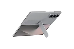 Силиконовый защитный чехол Galaxy Z Fold7, поставляется с держателем для мобильного телефона, серый