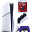 Приставка Sony Playstation 5 slim 1 Tb+2-ой геймпад(пурпурный)+зарядное+Человек Паук 2