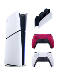Игровая консоль Sony PlayStation 5 Slim Digital(без дисковода)+2-ой геймпад(red)+зарядка