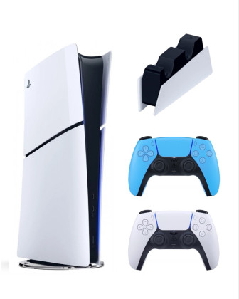 Игровая консоль Sony PlayStation 5 Slim Digital(без дисковода)+2-ой геймпад(blue)+зарядка Игровая консоль Sony PlayStation 5 Slim Digital(без дисковода)+2-ой геймпад(blue)+зарядка