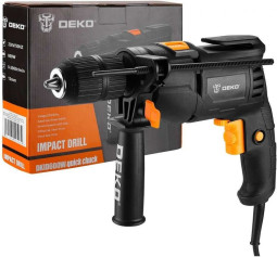 Дрель ударная сетевая DEKO DKID600W, 600 Вт, 50 Нм, 3000 об/мин, 44800 уд/мин 063-4162