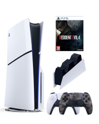 Приставка Sony Playstation 5 slim 1 Tb+2-ой геймпад(Camo)+зарядное+Resident Evil