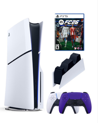 Приставка Sony Playstation 5 slim 1 Tb+2-ой геймпад(фиолет)+зарядное+FC 26