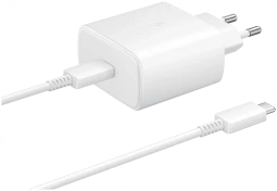 Сетевое зарядное устройство Samsung EP-TA845 + кабель USB Type-C, 45 Вт, белый