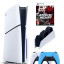 Приставка Sony Playstation 5 slim 1 Tb+2-ой геймпад(голубой)+зарядное+Atomic