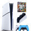 Приставка Sony Playstation 5 slim 1 Tb+2-ой геймпад(голубой)+зарядное+GTA 5