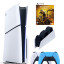 Приставка Sony Playstation 5 slim 1 Tb+2-ой геймпад(голубой)+зарядное+Mortal Kombat Ultimate