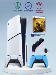 Приставка Sony Playstation 5 slim 1 Tb+2-ой геймпад(голубой)+зарядное+Mortal Kombat Ultimate Приставка Sony Playstation 5 slim 1 Tb+2-ой геймпад(голубой)+зарядное+Mortal Kombat Ultimate