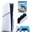 Приставка Sony Playstation 5 slim 1 Tb+2-ой геймпад(голубой)+зарядное+Sonic