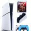 Приставка Sony Playstation 5 slim 1 Tb+2-ой геймпад(голубой)+зарядное+UFC5