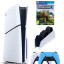 Приставка Sony Playstation 5 slim 1 Tb+2-ой геймпад(голубой)+зарядное+Майнкрафт
