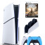 Приставка Sony Playstation 5 slim 1 Tb+2-ой геймпад(голубой)+зарядное+Метро