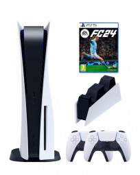 Игровая приставка Sony PlayStation 5 + 2-ой геймпад + зарядное + Игра FC 24