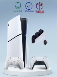 Приставка Sony Playstation 5 slim 1 Tb+2-ой геймпад(Chroma Pearl)+зарядное Приставка Sony Playstation 5 slim 1 Tb+2-ой геймпад(Chroma Pearl)+зарядное