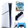 Приставка Sony Playstation 5 slim 1 Tb+2-ой геймпад(голубой)+зарядное+Харайзен