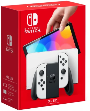 Игровая приставка Nintendo Switch OLED, 7" OLED-экран, 64ГБ, белая