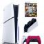 Приставка Sony Playstation 5 slim 1 Tb+2-ой геймпад(красный)+зарядное+GTA 5